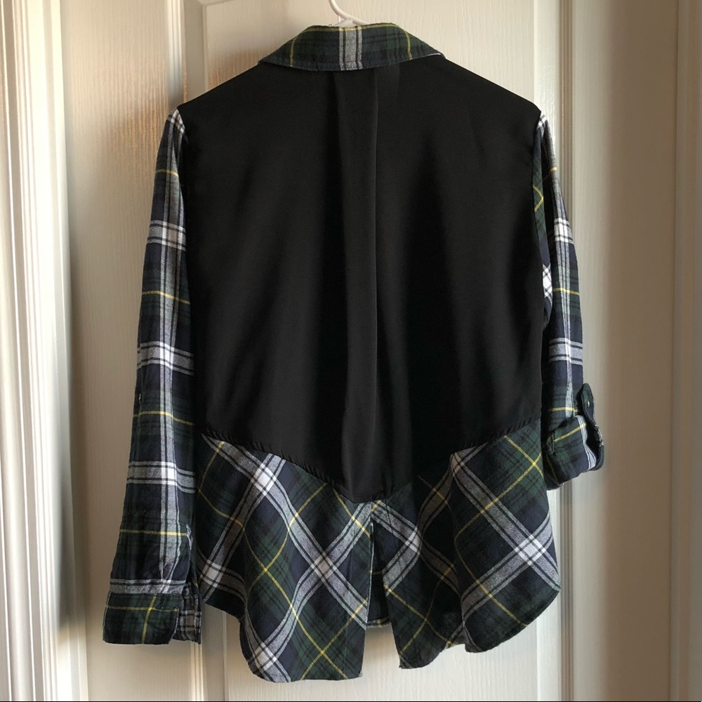 Sam Edelman flannel black sheer zipper shoulder